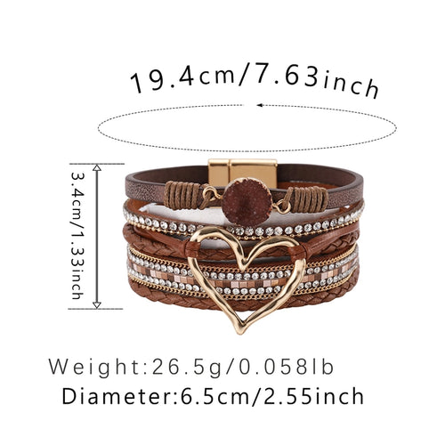 Sparkle & Heart Multi-Layer Magnetic Bracelet β The Perfect Gift of Love