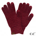 C.C Solid Chenille Knit Smart Touch Gloves – Burgundy, Denim, Ivory, Lavender, Olive, Steel Blue, Earth Brown