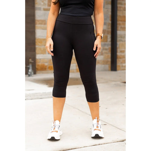 The Cassandra Black Capri Leggings with Pockets