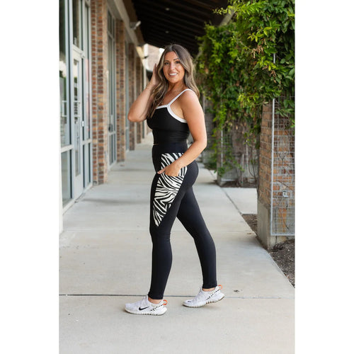Zebra Print Panel Leggings