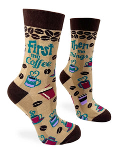 First the Coffee Then the Things Women’s Crew Socks