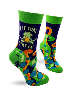 Let That Shit Go Funny Women’s Crew Socks