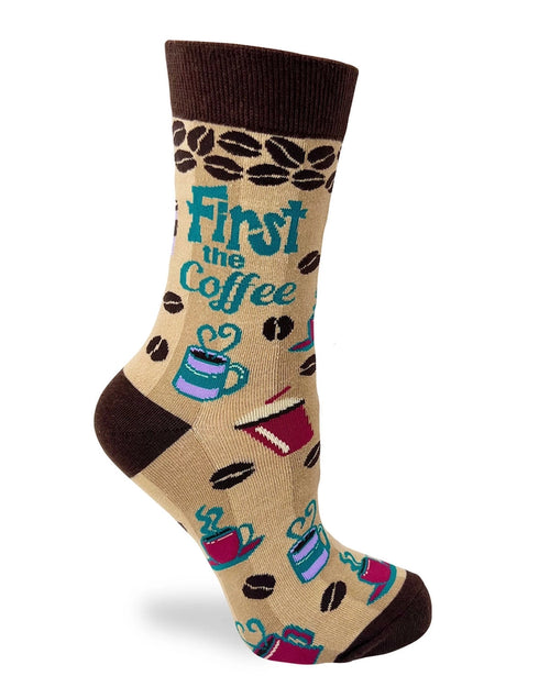 First the Coffee Then the Things Women’s Crew Socks