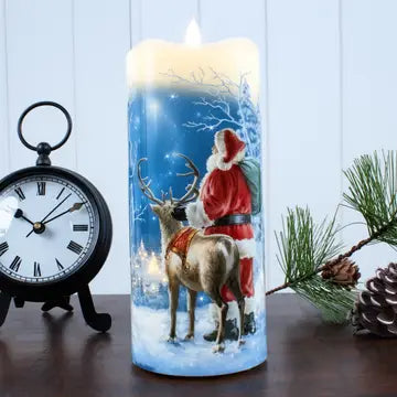 Starry Night Santa fiber optic candle