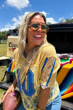 Bleacher Babe Lace Jersey Top