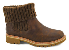 Cabin Cozy – Quilted Cuff Boots in Brown Oiled by Corkys