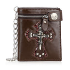 Western Skull And Cross Chain Wallet - Edgy and Unique