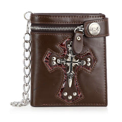 Western Skull And Cross Chain Wallet - Edgy and Unique