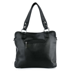 Glowing Orange Butterfly Rhinestone Shoulder Bag - Black Vegan Leather & Velvet