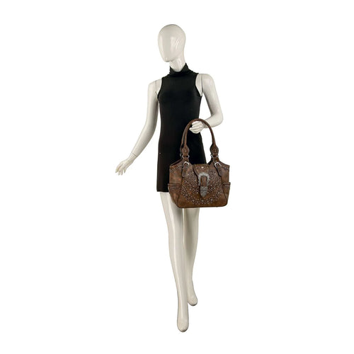 The Desert Rose Embroidered Vegan Leather Conceal-Carry Shoulder Bag