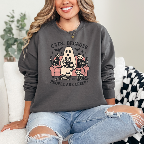 Cats, Because People are Creepy Graphic Tee or Sweatshirt