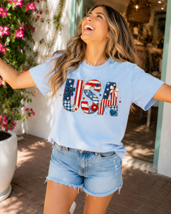USA Patchwork Graphic Tee - TEE Of The Week Special
