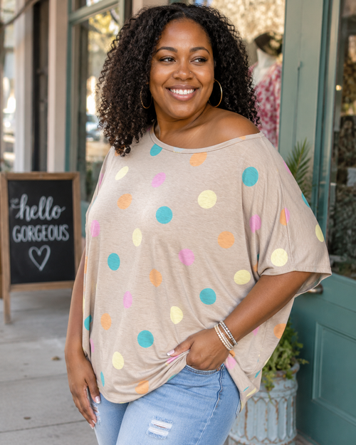 Pastel Polka Dot Oversized Top