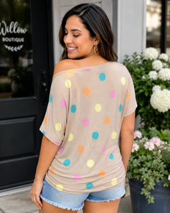 Pastel Polka Dot Oversized Top