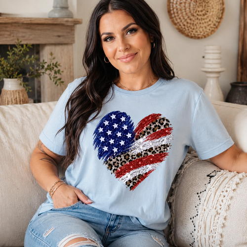 Flag Heart Graphic Tee