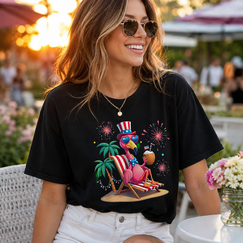 Beach Flamingo Graphic Tee