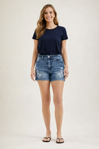Judy Blue Star Splatter High Waist Denim Shorts