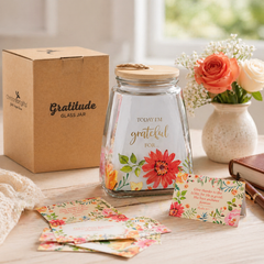 Gratitude Jar w/ Cards Glass Today I'm Grateful For