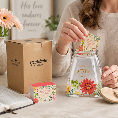 Gratitude Jar w/ Cards Glass Today I'm Grateful For