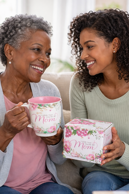 Mug White Floral I Love That You're My Mom