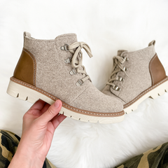 Corkys Campfire Boots – Sand Knit Lug-Sole Booties (7–11)