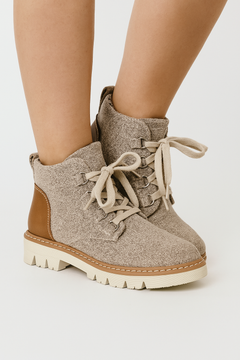 Corkys Campfire Boots – Sand Knit Lug-Sole Booties (7–11)