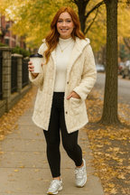 Cozy Cloud Button-Front Teddy Coat