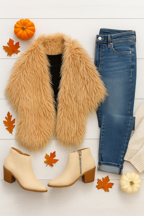 Glam Getaway Faux Fur Pull-Through Shawl