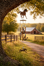 Galloping Cowboys Mustang Wind Chime — 28"
