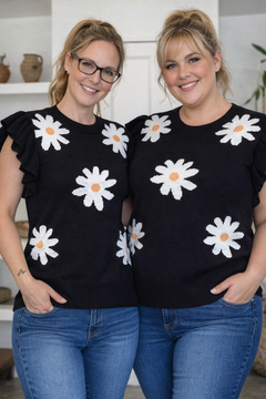 Daisy Darling Ruffle Knit Sweater by Double Take