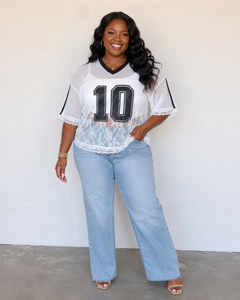 Bleacher Babe Lace Jersey Top