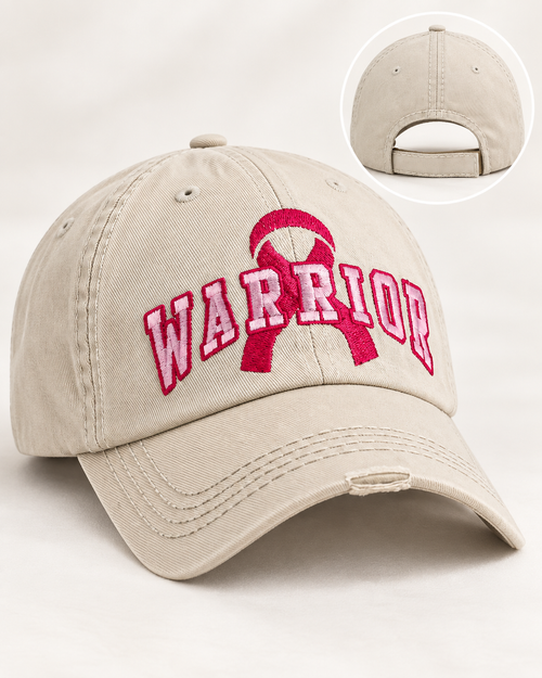 Warrior Pink Ribbon Vintage Ballcap