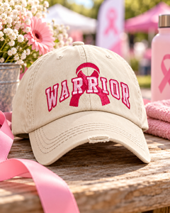 Warrior Pink Ribbon Vintage Ballcap