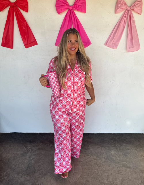 Valentine’s Luxe PJ Set – Hearts & Hugs Edition