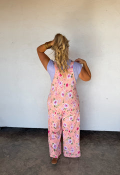PREORDER- SPRING FLORAL KARLI BOHO OVERALLS