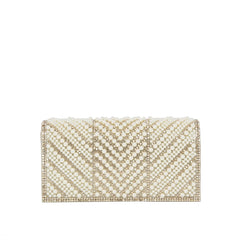 Pearl Beaded Rhinestone Clutch Evening Bag