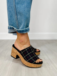 Corkys Totally Buggin Wedges in BLACK PLAID