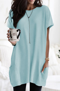 Loose Pocket Casual Tunic Long T-Shirt