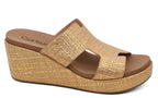 Corky's Pucker Up Gold Raffia Wedge Sandals