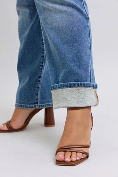 Vintage Wash Thermal Straight Jeans