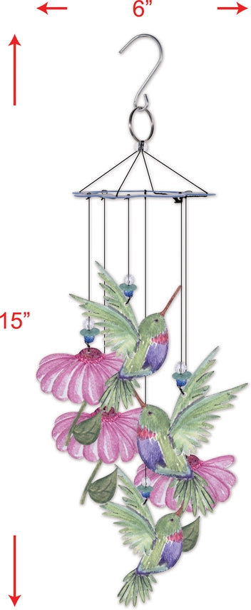 The Watercolor Hummingbird & Coneflower Chime