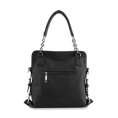 Dazzling Rhinestone Butterfly Shoulder Bag - Black Vegan Leather