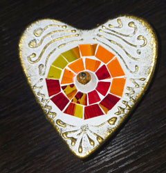Mosaic Heart Incense Holder – Decorative Burner