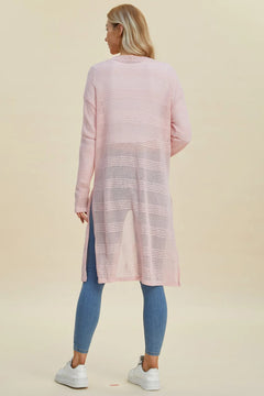 Blush Pink Double Take Open Front Longline Cardigan – feminine boutique style