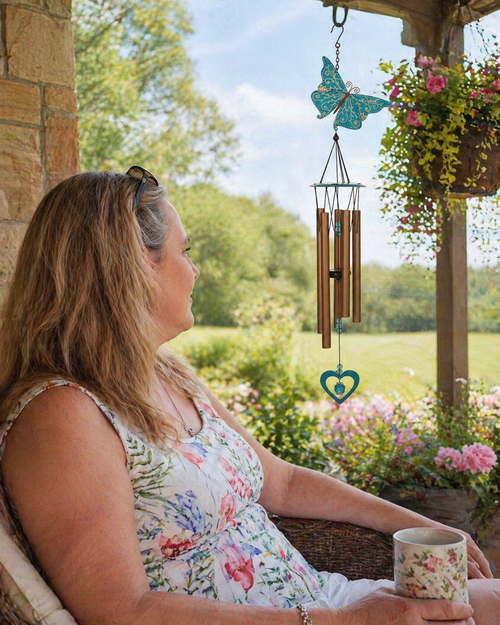 Gold Butterfly Garden Wind Chime