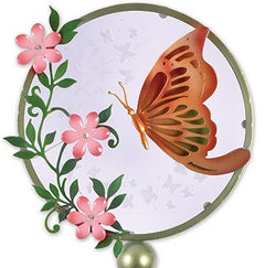 Peach Glow Butterfly Solar Garden Stake