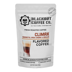 Blackout Coffee Co. Climax flavored coffee package on a white background