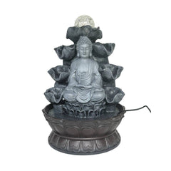 Buddha Serenity Tabletop Water Fountain with Lighted Crystal Orb