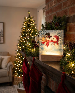 Snow Much in Love LED Nightlight | Snowman Couple Christmas Decor