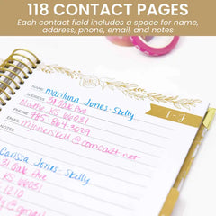 Hard Cover Contact Book – 6" x 8.25"